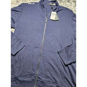 RLX Ralph Lauren Jacket Mens XL Navy Blue Full Zip Modal Blend Lightweight NEW
